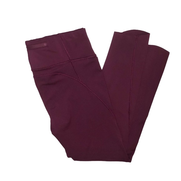 ATHLETA Velocity 7/8 Burgundy Stash Pocket Legging